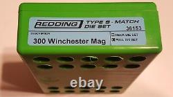 36153 Redding Type-s Match Bushing Full Die Set 300 Winchester Mag Brand New