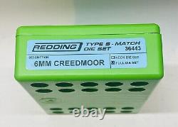 36443 REDDING TYPE-S MATCH BUSHING FULL DIE SET 6MM CREEDMOOR Excellent Cond