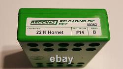 80362 Redding 2-die Full Length Die Steel Set 22 K Hornet New Free Ship