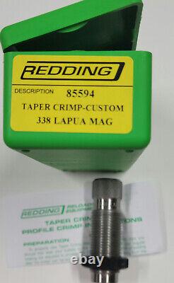 85594 Redding Custom Taper Crimp Die 338 Lapua Mag Brand New Free Ship