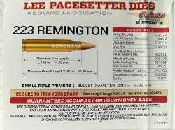 LEE. 223REM 5.56NATO 3-Die Set 90502 Pacesetter Complete Updated 7 PIECE SET