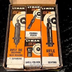 NOS Lyman Ideal 4 Pc Dies Set 7.62 Russ 7.62x54R Complete New In Original Box