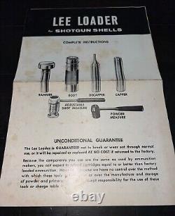 RARE FIND Vintage LEE LOADER 10 Ga. Gauge 2 7/8 Shell Complete Reloading Tools