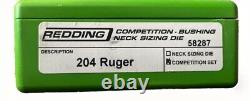 REDDING 204 Ruger Deluxe Competition Bushing Neck Sizing 3 Die Set 58287