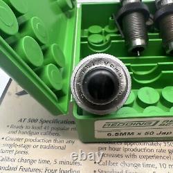 REDDING 6.5x50 JAPANESE 2 DIES SET & RCBS 30 HMSA SIZER 9& 11 SH C -DESCRIPTION