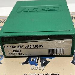 Rcbs 416 Rigby Full Length Reloading Die Set # 22801 New