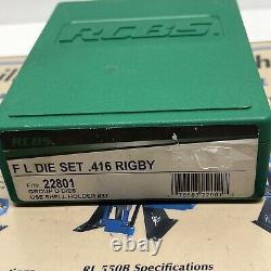 Rcbs 416 Rigby Full Length Reloading Die Set # 22801 New