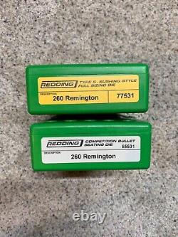 Redding 260 Remington type S FL die and competition seater with 292 bushing