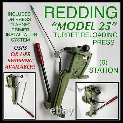 Redding Model 25 Turret Reloading Press (6-station) With Large Primer Feeder