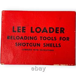 Vintage 1961 Lee Loader Red Box 12 Gauge Reloading Set With Black Powder Data